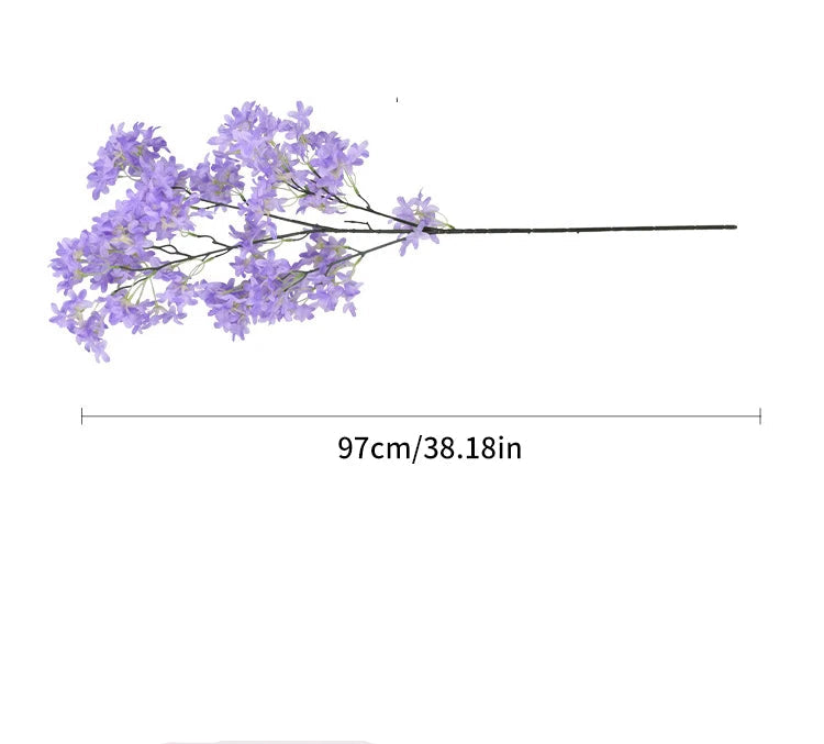 Quente 97cm artificial seda lilás falso festa de casamento outono decoração f Verde Jardim 