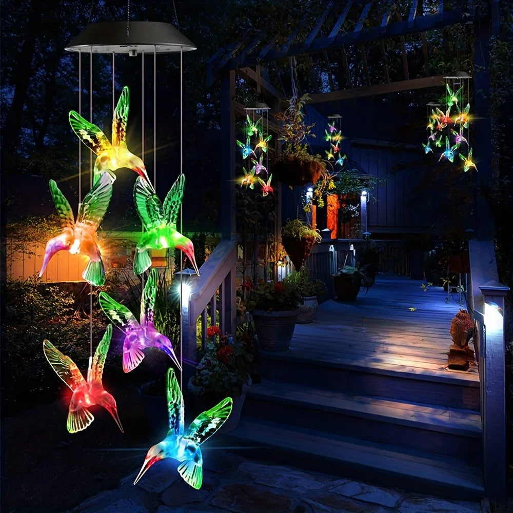 Luminária Solar em Forma de Borboleta com LED Colorido - Verde Jardim