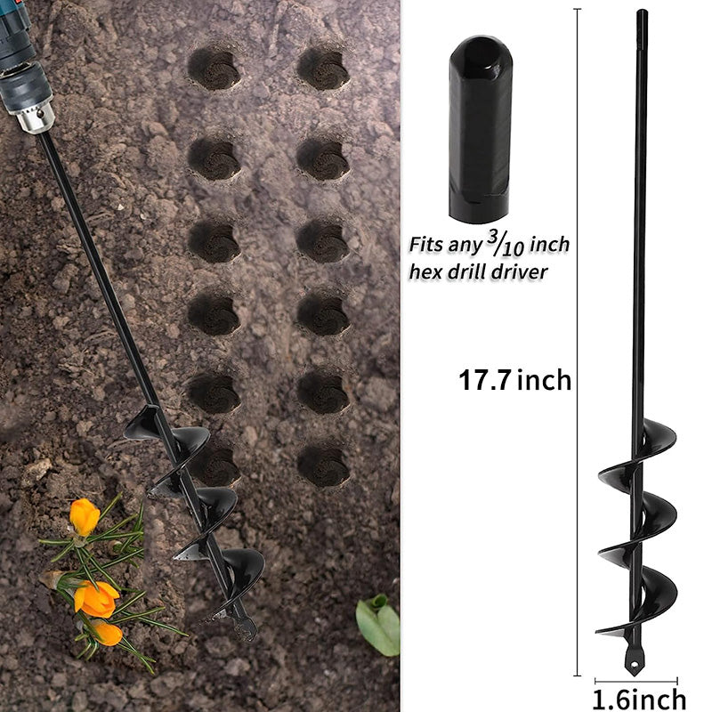 Broca Espiral Verde Jardim - Ferramenta de Jardinagem para Plantio e Escavação