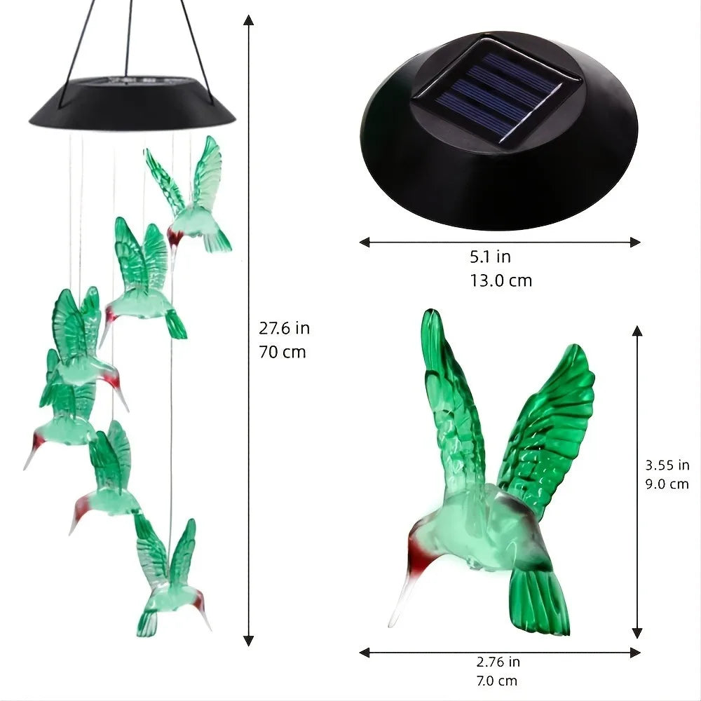 Luminária Solar em Forma de Borboleta com LED Colorido - Verde Jardim