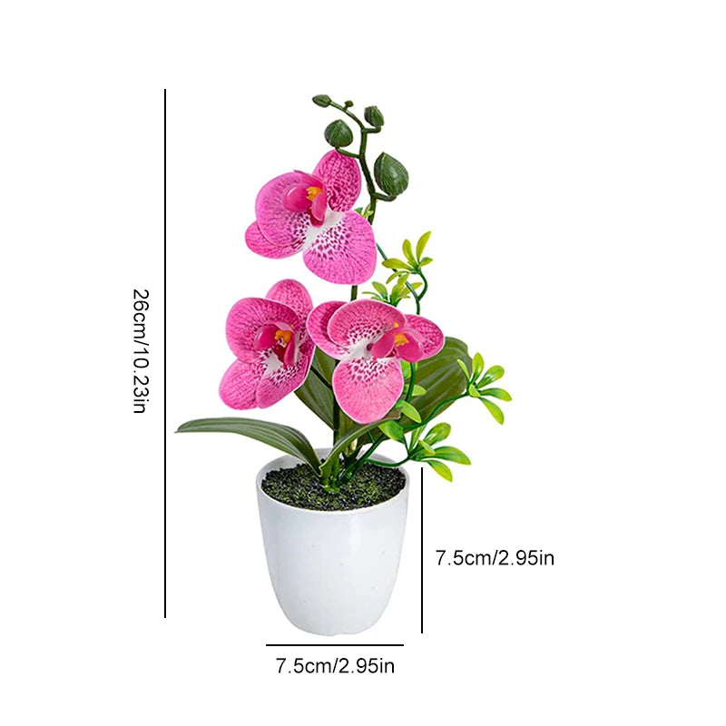 Orquídea Artificial em Vaso - Verde Jardim, 26cm, Decoração para Natal e Ambientes