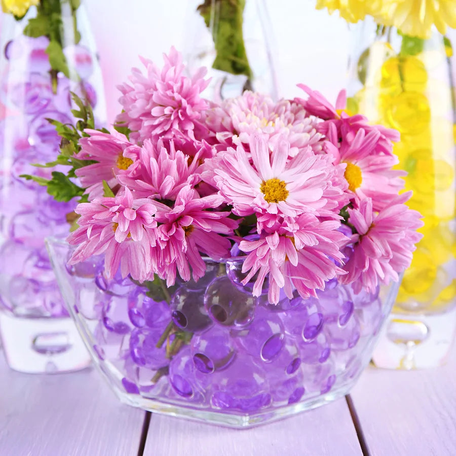 Cristais de Gel para Decoração e Plantas - 2000 Pérolas Transparentes para Vasos, Casamentos e Festas