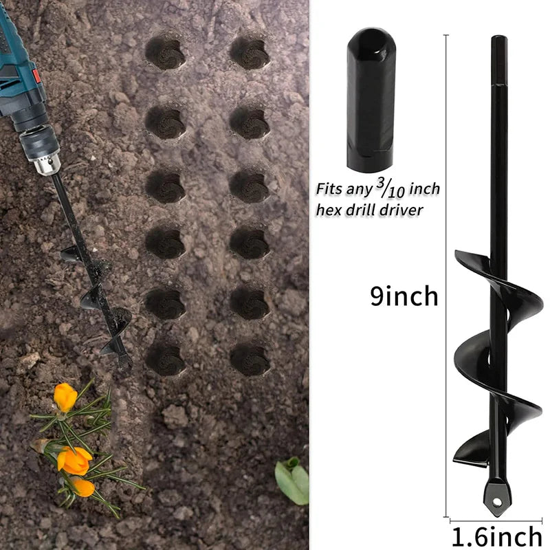 Broca Espiral Verde Jardim - Ferramenta de Jardinagem para Plantio e Escavação