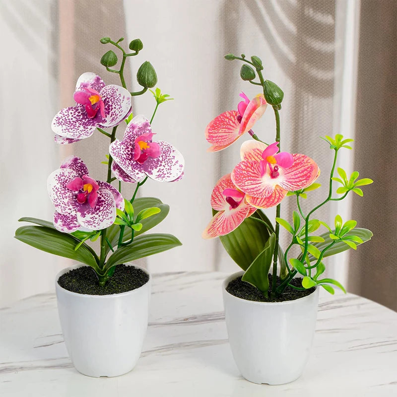 Orquídea Artificial em Vaso - Verde Jardim, 26cm, Decoração para Natal e Ambientes