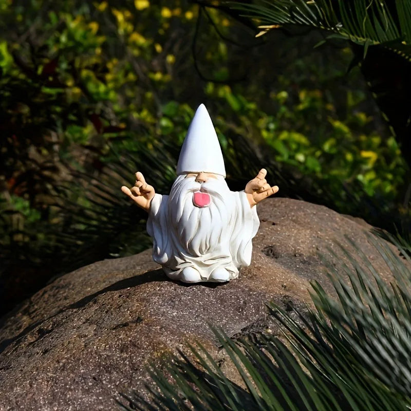 Estátua de Gnomo Rocker para Jardim - Decoração Divertida e Resistente