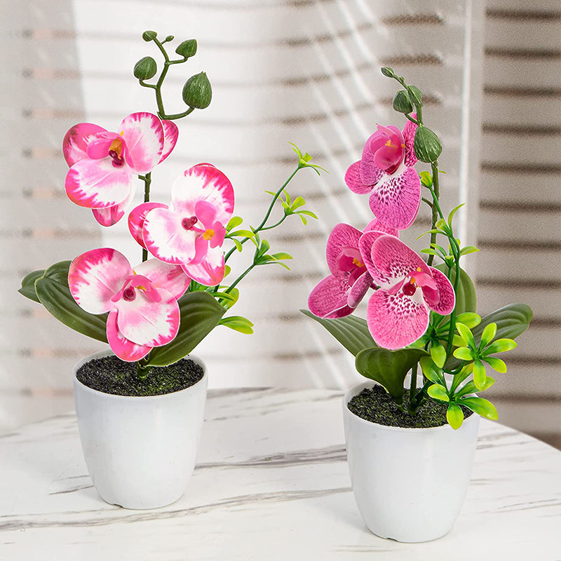 Orquídea Artificial em Vaso - Verde Jardim, 26cm, Decoração para Natal e Ambientes