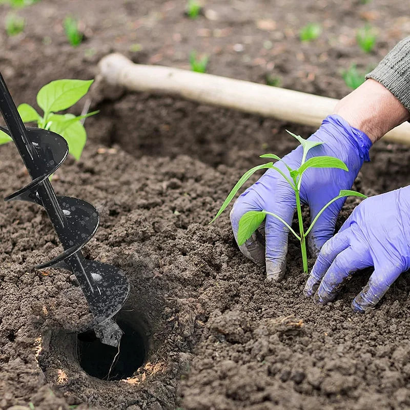 Broca Espiral Verde Jardim - Ferramenta de Jardinagem para Plantio e Escavação