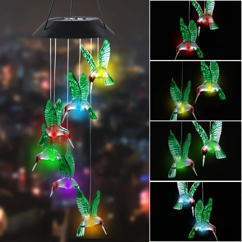 Luminária Solar em Forma de Borboleta com LED Colorido - Verde Jardim