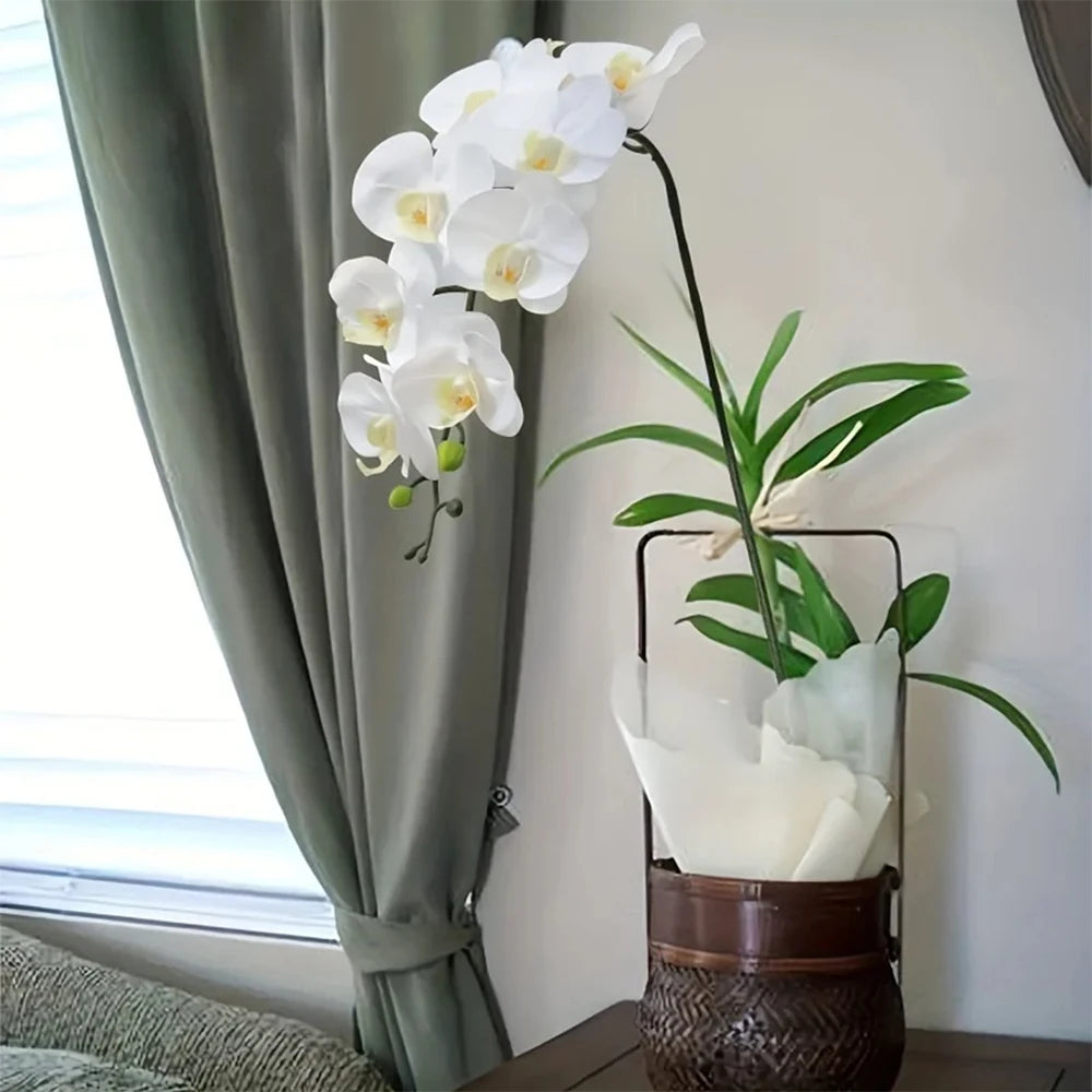 Ramos de Flores Artificiais Phalaenopsis 69cm - Toque Real | Verde Jardim