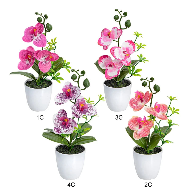 Orquídea Artificial em Vaso - Verde Jardim, 26cm, Decoração para Natal e Ambientes