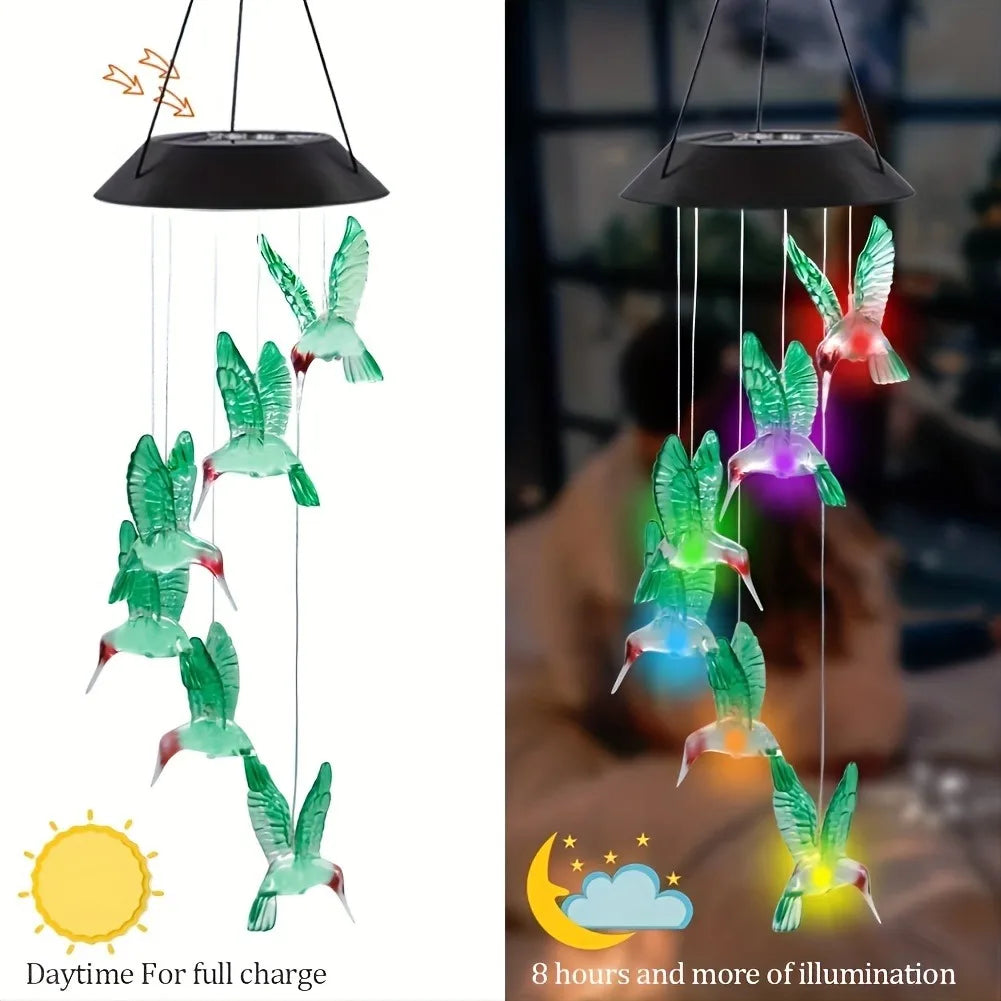 Luminária Solar em Forma de Borboleta com LED Colorido - Verde Jardim