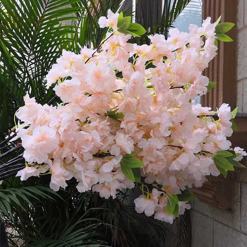 Ramo de Cerejeira Artificial Verde Jardim - Decoração Elegante para Casamentos e Ambientes