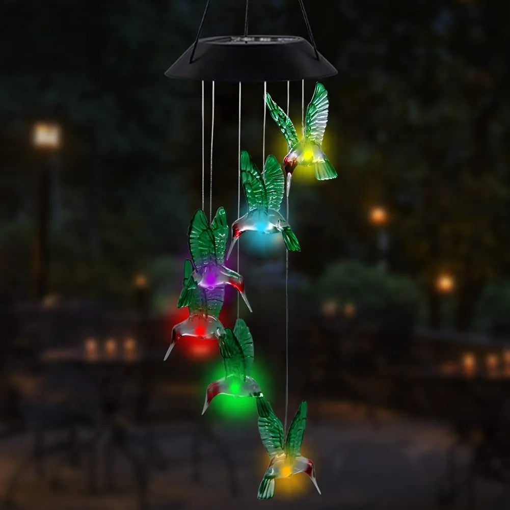 Luminária Solar em Forma de Borboleta com LED Colorido - Verde Jardim