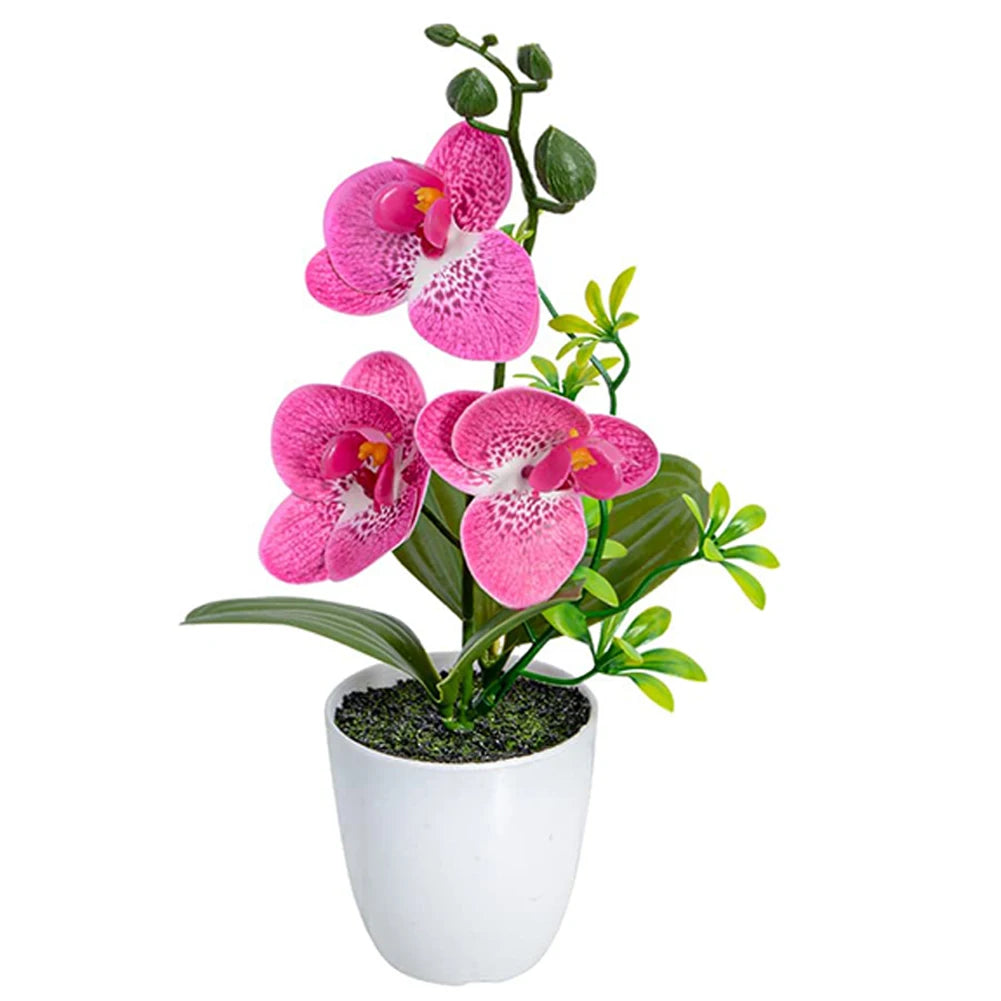 Orquídea Artificial em Vaso - Verde Jardim, 26cm, Decoração para Natal e Ambientes