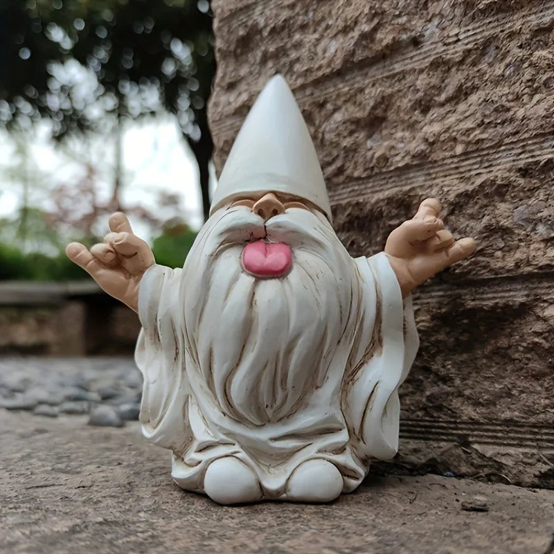 Estátua de Gnomo Rocker para Jardim - Decoração Divertida e Resistente