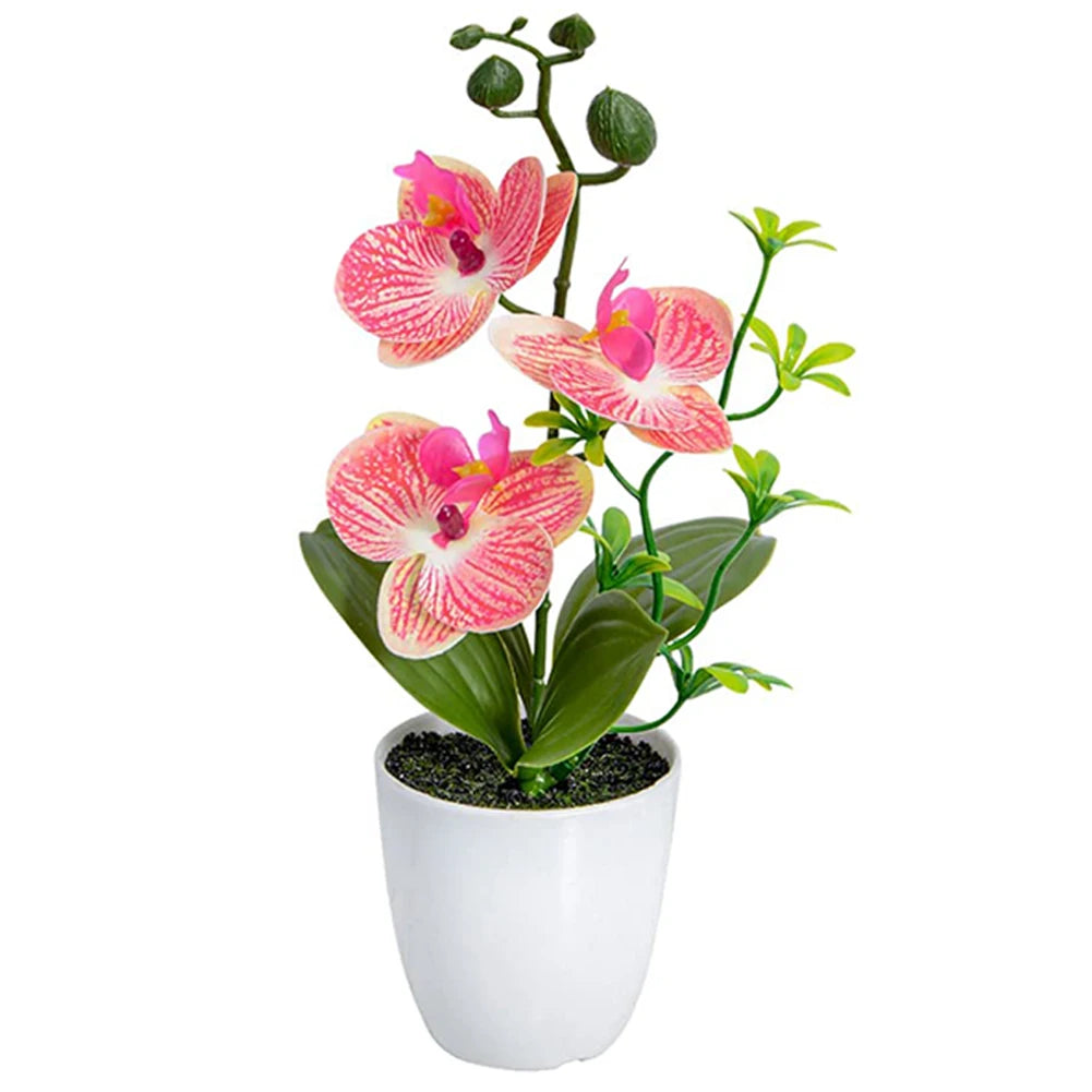 Orquídea Artificial em Vaso - Verde Jardim, 26cm, Decoração para Natal e Ambientes