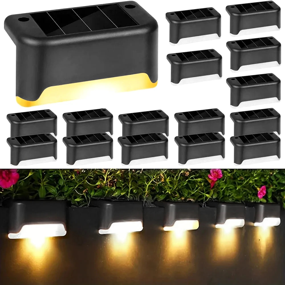 Luz LED Solar para Escadas Impermeável - Verde Jardim.