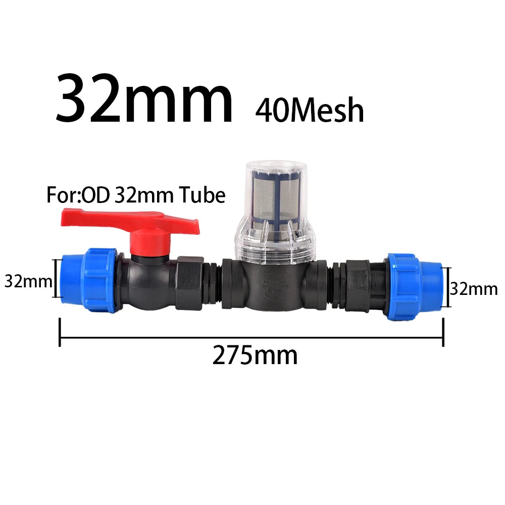Filtro de Irrigação para Tubo 25mm/32mm - Malha 40/80/100/200 Verde Jardim